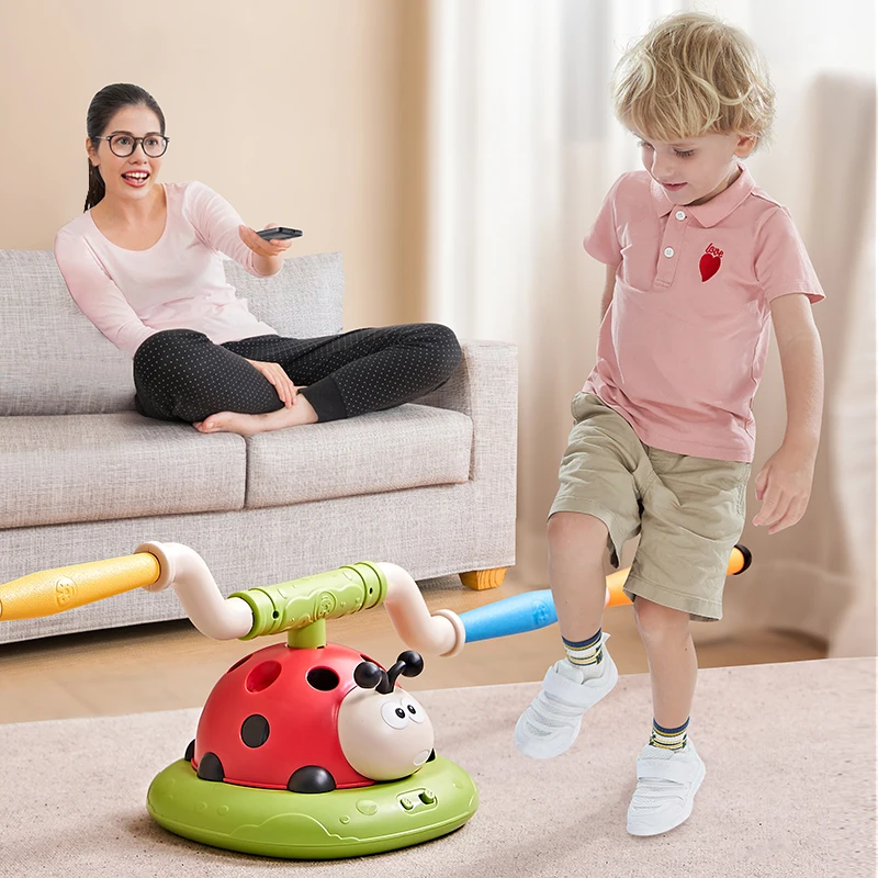 3 in 1 Ladybug Multifunction Exercise Machine Ferrule Jump Rocket Launcher Toy Sports Entertainment Game Outdoor Educational 2