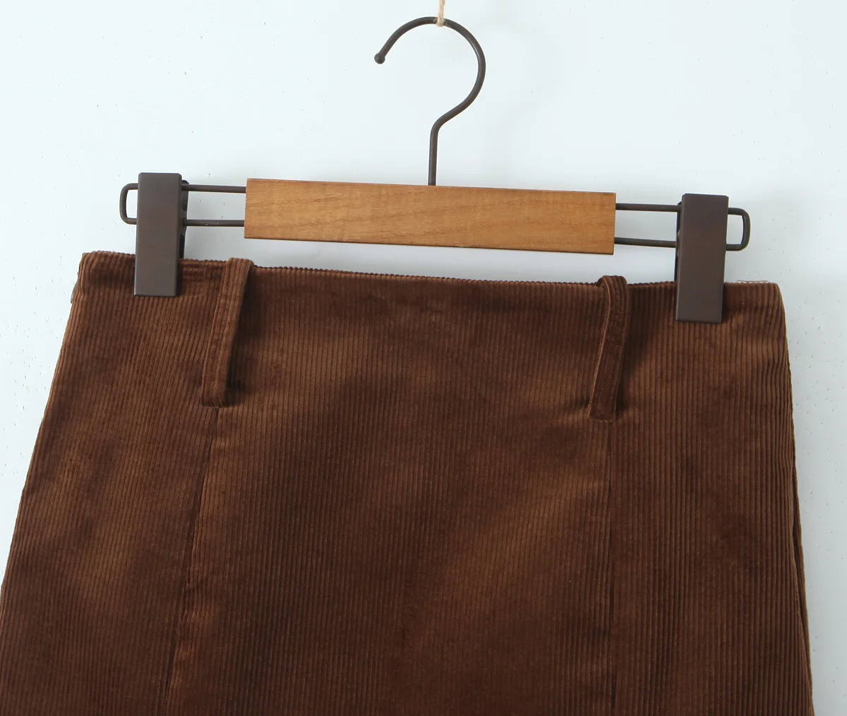 Maillard Style Coffee Notched Corduroy Blazer High Waist Front Slit Package Hips Skirt Suits 2 Pieces 1 Set