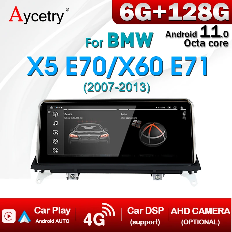 car audio video player 10.25'' Android 11 car Radio autoradio with screen for BMW X5/X6 E70 E71 CCC/CIC Carplay Bluetooth intelligent system Navigation car dvd video player