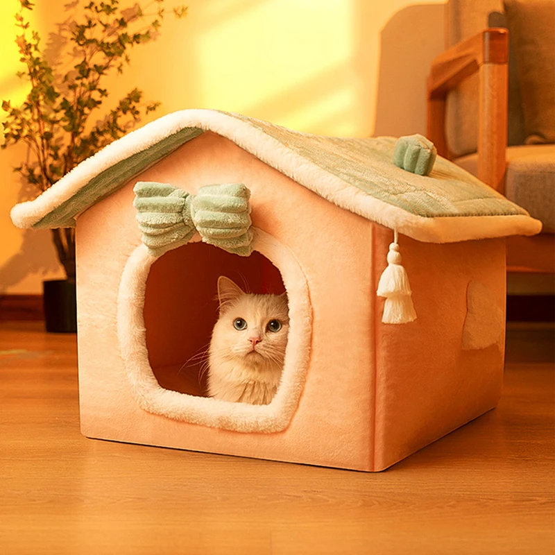 Cat House Foldable Soft Winter Soft Comfortable Cat House Cat House
