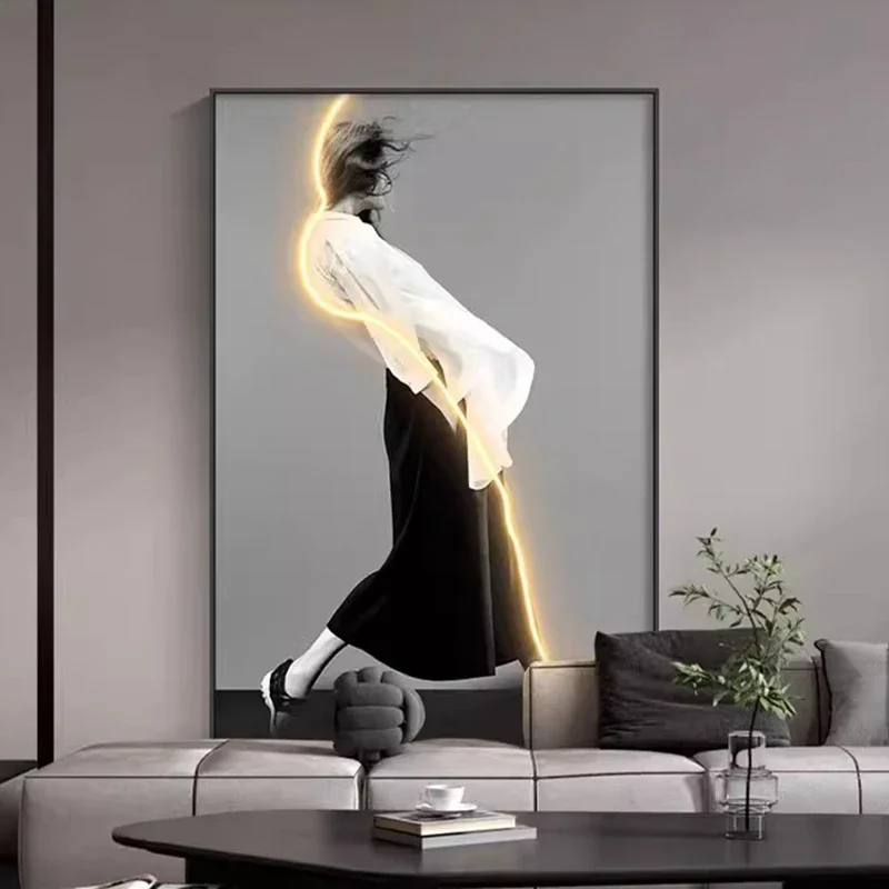 Luminous LED Girl Abstract Art Wall Lamp