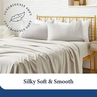 100% Egyptian Cotton 4/6 Piece Bed Sheet Set Luxury Bedding Set Elastic Fitted Sheet Flat Sheets Pillowcase Silky Comfortable 4