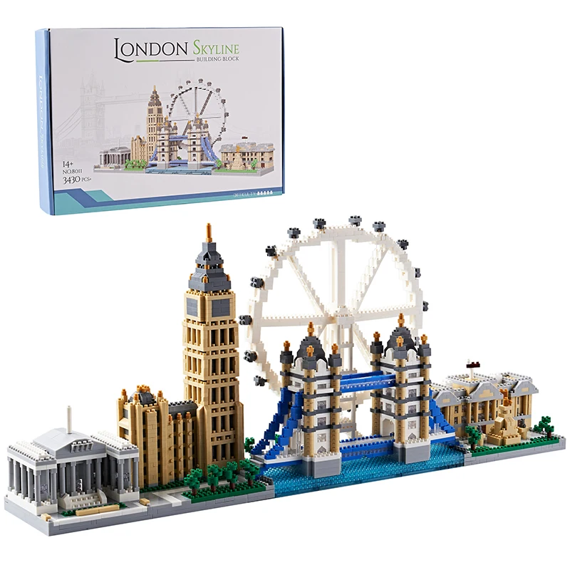 3430pcs London Tower Bridge City Skyline Building Blocks Large World's Famous Architecture Model Adult Assembled Toys Kids Gifts
