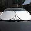 1PCS Folding Silver Reflective Car Windshield Window Sun Shade Visor Shield Cover Suction Cup Car Sunshield Sunscreen Curtain