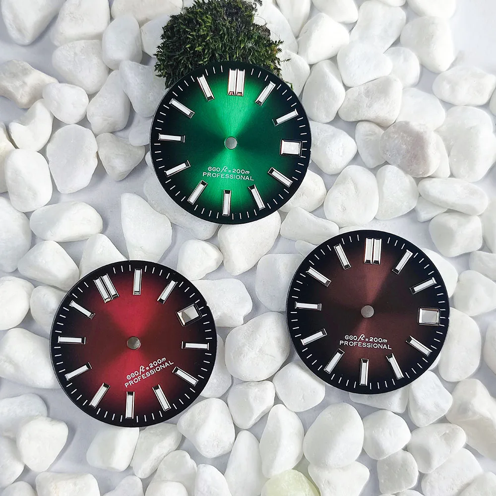 

Высококачественный светящийся циферблат с принтом солнца, 28,5 мм, циферблат для NH35, часовой механизм NH36, аксессуары для часов