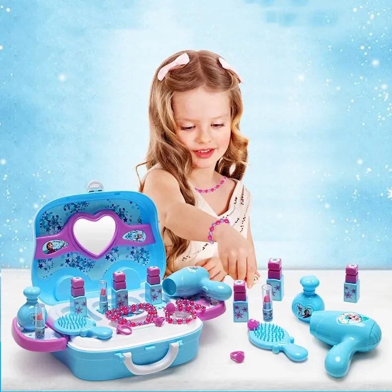 [Disney] Kids Cosmetics Frozen princess Kids Makeup Playset lipstick kitchen toy set play house set kids toys for girls gift 5