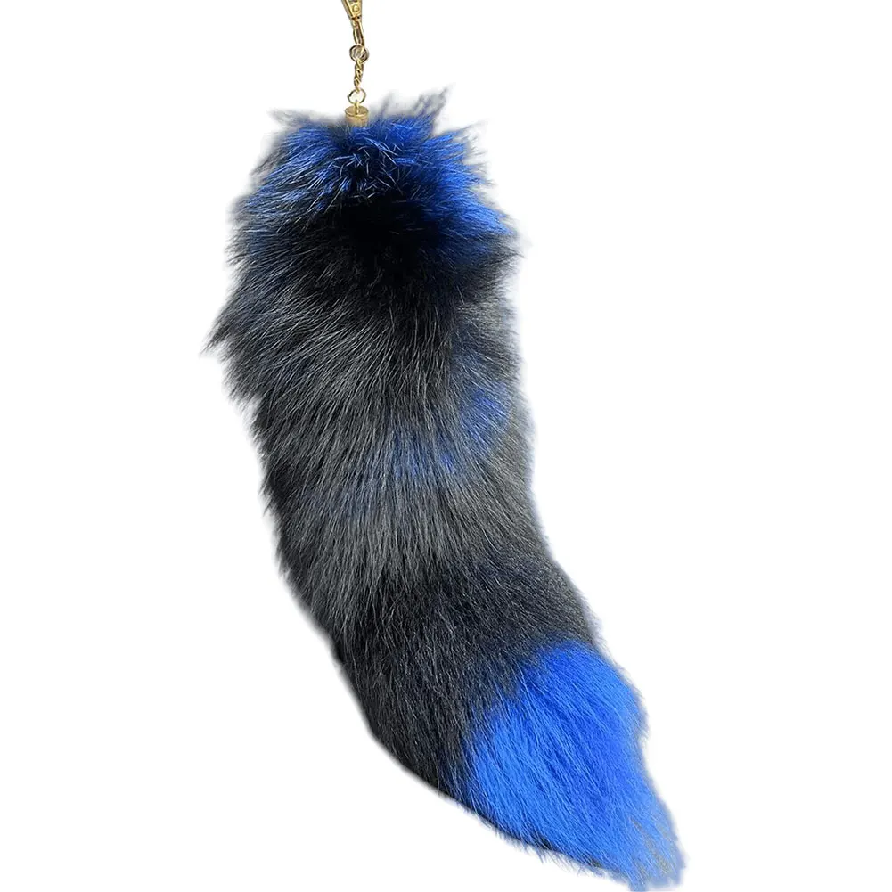 Fluffy Therian Fox Fur Tail sleutelhanger - zachte vacht, realistische