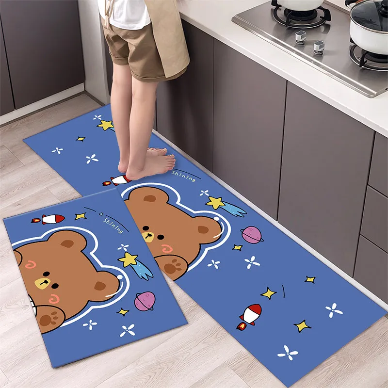 thumbnail image 1 of Alfombra de cocina antideslizante con estampado de dibujos animados, lavable, para entrada de casa, sala de estar, dormitorio, decorativa, 1 of 5