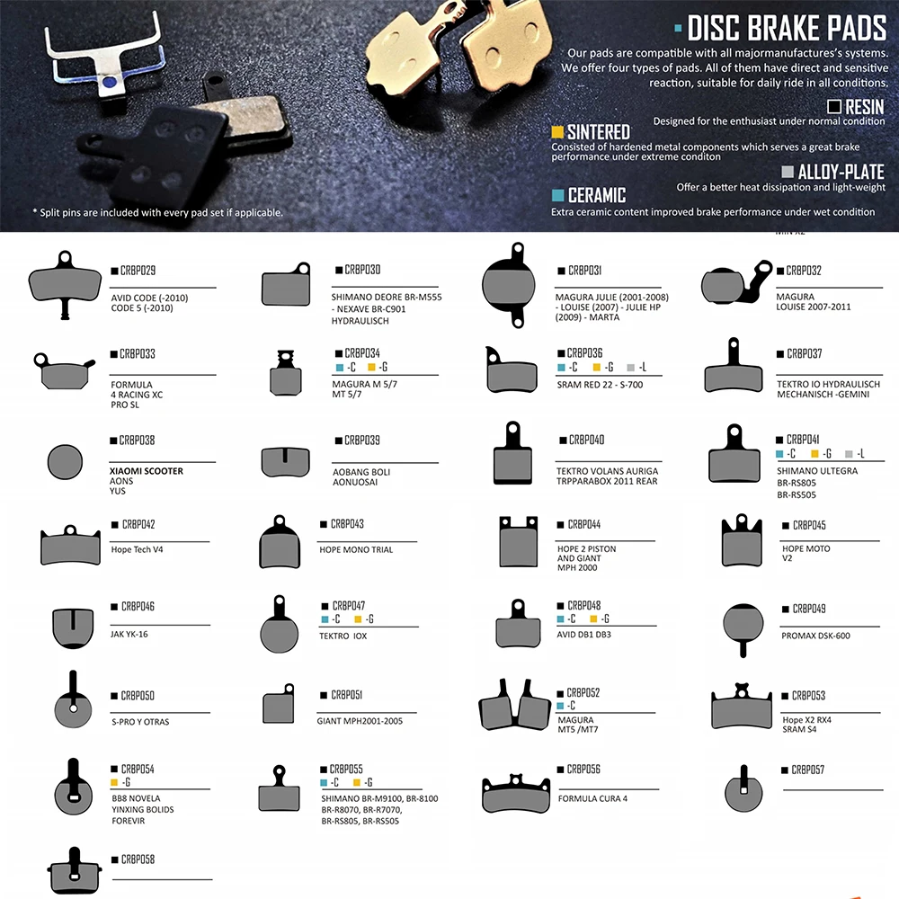 Bicycle Disc Brake Pads Brake Pads Bike Brake Pads 30PRS MTB bike Hydraulic brake pad For shimano sram avid magura formula hayes zoom