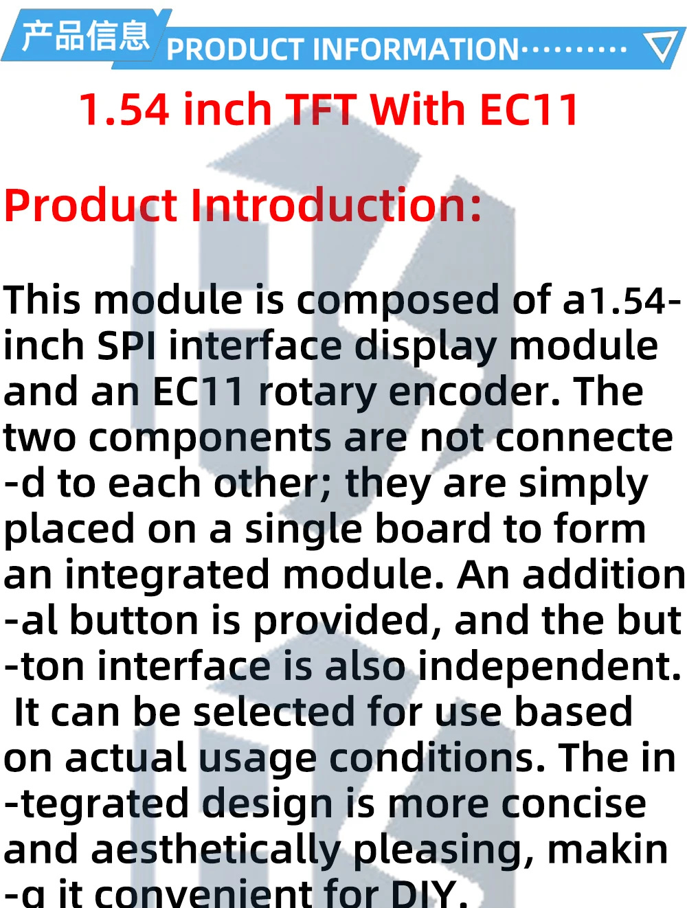 1,54 Zoll 1.54 "Vollfarb-TFT-Anzeige modul HD IPS LCD-LED-Bildschirm 240x240 SPI-Schnitts telle st7789 für Arduino – Detail 8