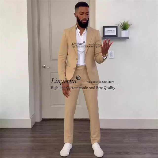 Peter England Elite Wedding Suits, Men Beige Solid Slim Fit Wedding Two  Piece Suit for Suits at Peterengland.abfrl.in