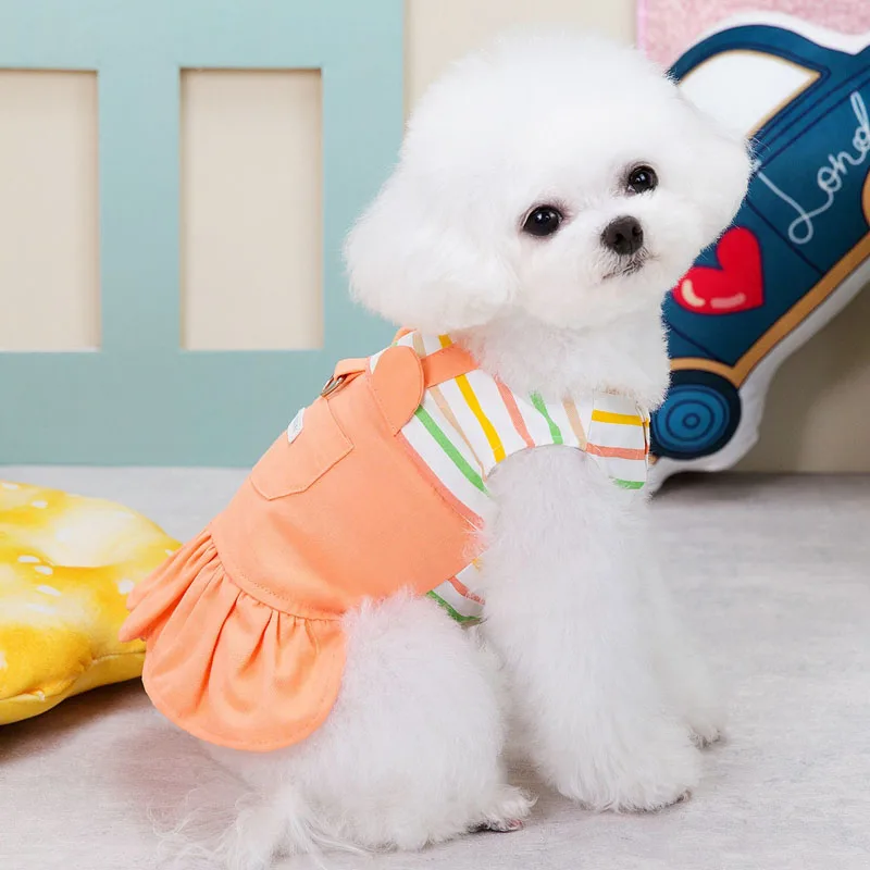 Strips Dog Dress Sleeveless Shirt Dresses - PeticaDeals