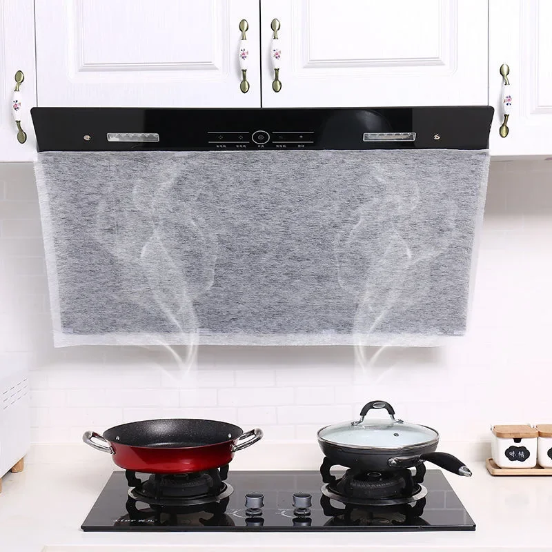 5/10M Disposable Hood Oil Filter Paper Non-woven Cooker Hood Extractor Fan Filter Kitchen Hood Grease Anti Oil Cotton Kitchen