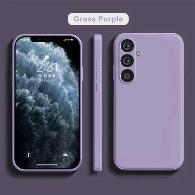 thumbnail image 1 of Galaxy S24 23 23 22 21 Liquid Silicon Phone Case For Samsung Galaxy S24 Plus S23 Ultra S22 S20 FE A54 53 Soft Shockproof Cover, 1 of 5