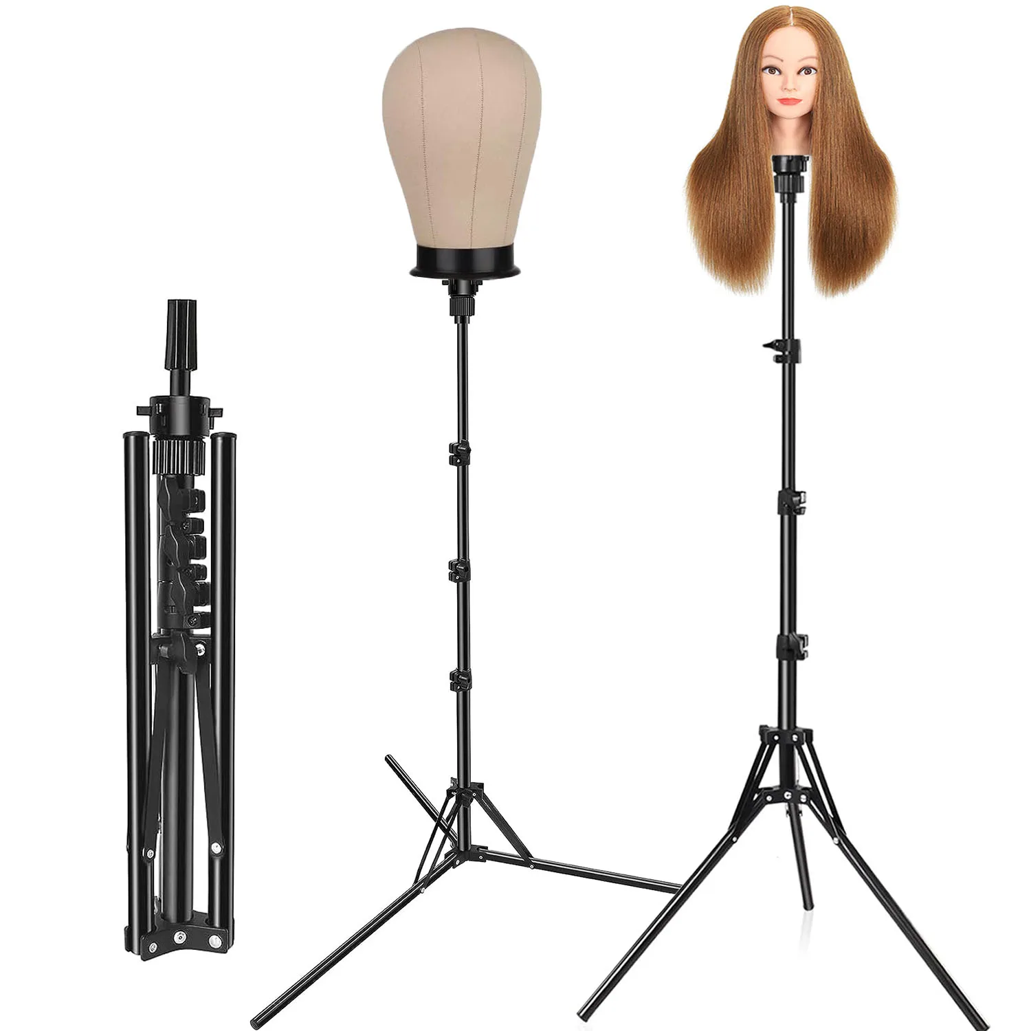 Wig Stand Wig Stand Holder Wig Storage Stand Wig Supplies 150cm Wig Stand Tripod-59 Inch Mannequin Head Stand Wig Tripod Head Mannequin Adjustable