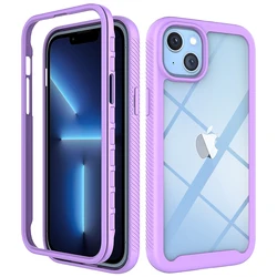 Hybrid Rugged Armor Shockproof Transparent Acrylic Back Case - 6 6S 7 8 or SE2 SE3 (PURPLE)