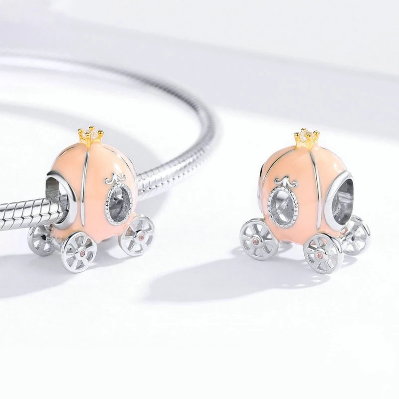 Fit Original Pandora Cinderella FatTonny Charme Armband Frauen Silber Farbe Disney Kürbis Auto Perlen für Bijoux Machen Zubehör