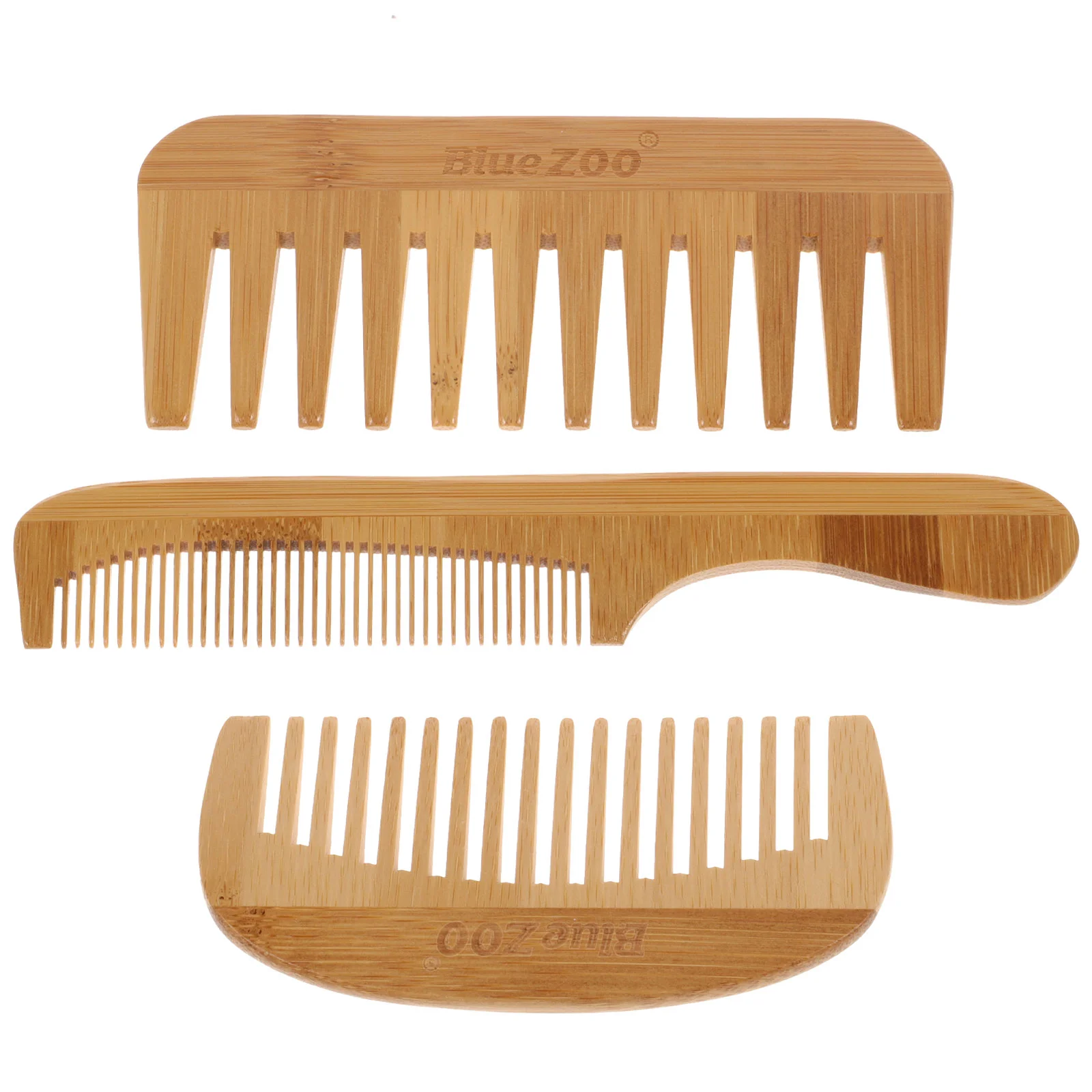

3 Pcs Bamboo Combs Multi-purpose Hairdressing Combs Wide and Fine Tooth Combs