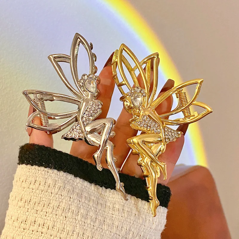 Atemberaubende Elfen-Feen-Haarspange mit Strasssteinen und Imitationsperlen und Reisohr-Look – perfekt für Damen-Haarschmuck aus Metall