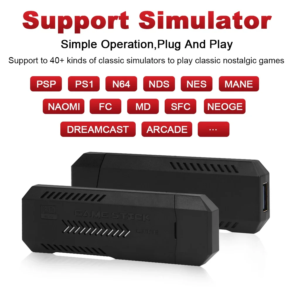 4K Game Stick 3D HD Retro Video Game Console Wireless Controller TV 50 Emulator 256G 128G 64G video game console