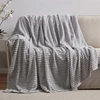 Grey Flannel Striped Design Blanket Single Bed Sofa Chair Suitable for Ultra Soft and Warm Fluffy Blanket 70x100cm 5