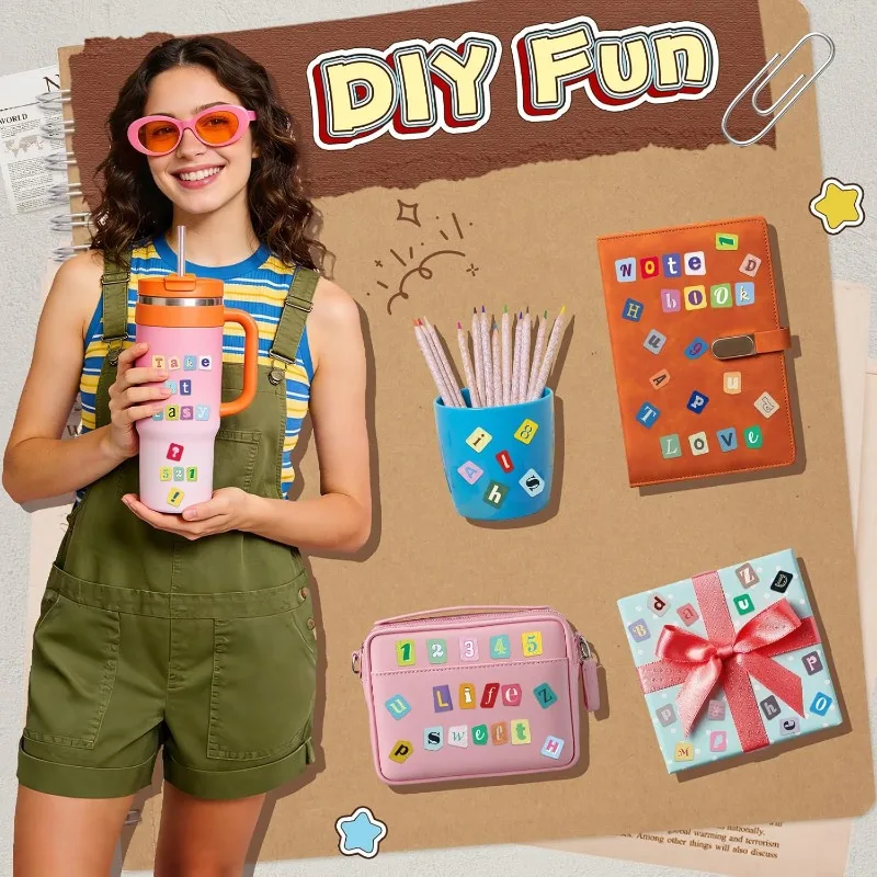 Creative Alphabet Self-Adhesive Letter Stickers for DIY Projects and Decor