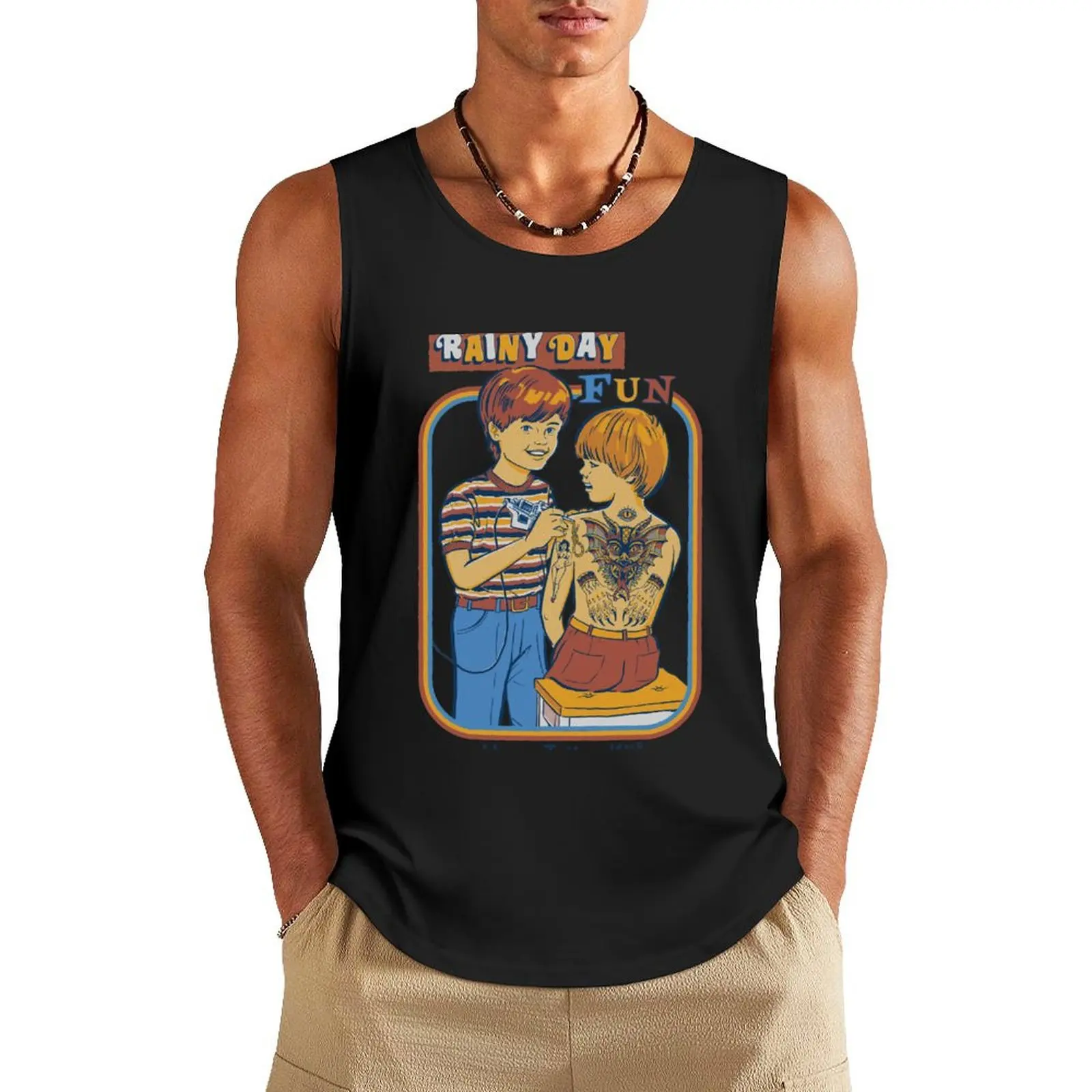 

Rainy Day Fun Tank Top gym for men Muscle fit