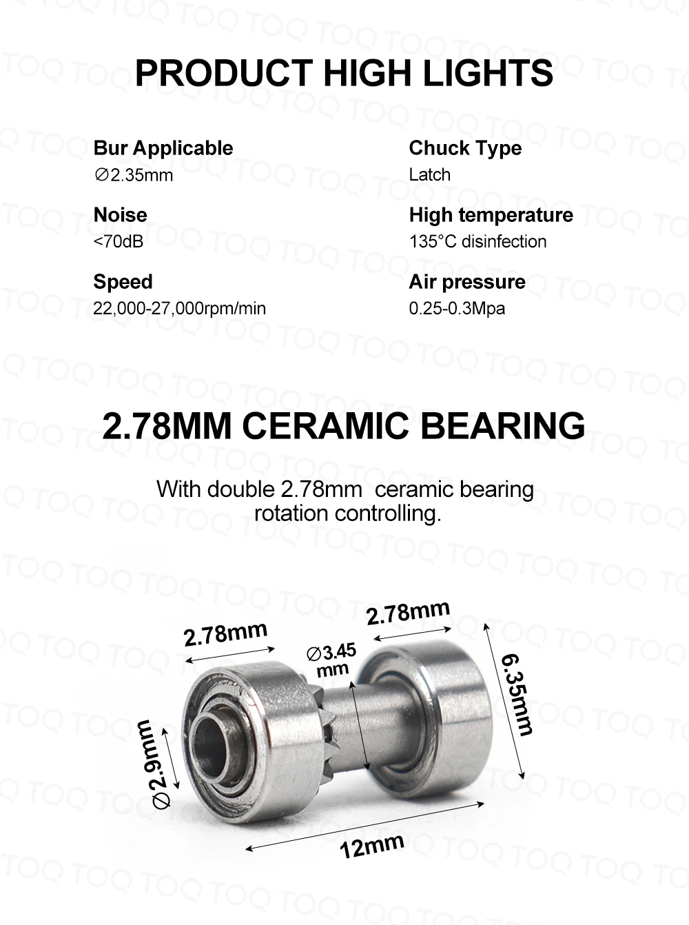 Dental Low Speed Handpiece Tools Against Low Rotation Dental Contra Angle Latch Chuck /Key Type Low Speed 22000-27000 RPM