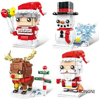 2020 Single 1pcs Christmas Santa Claus Elk Snowman Tree Model Building Blocks Model Gift Toys for Children Xmas 1