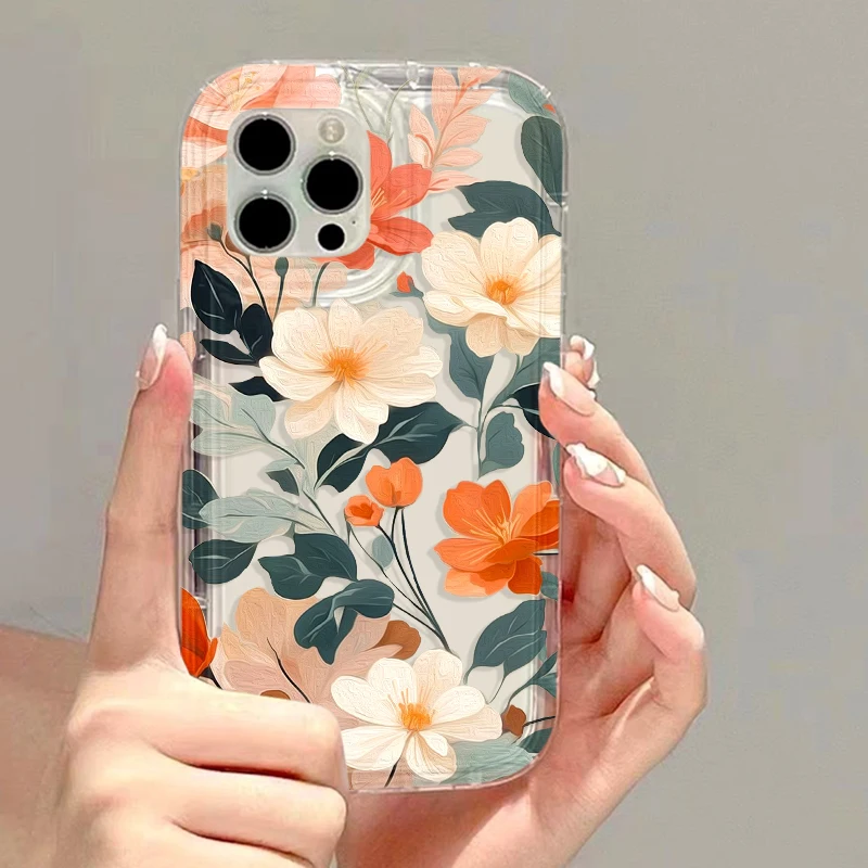 thumbnail image 1 of Funda de teléfono con flores para iPhone 13, fundas para iPhone 15, 16 Pro Max, 11, 14, 13, 12 XR, X, XS, 7, 8 Plus, SE 2022, 2020, carcasa de silicona suave, 1 of 5