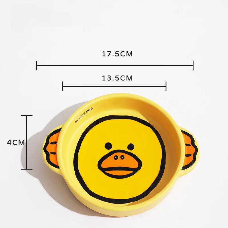 thumbnail image 1 of Cuenco de cerámica para mascotas con forma de puente de Corea con forma de ovni, cuenco para comida con baba incrustada, soporte para cuenco grabado, suministros para mascotas, 1 of 5