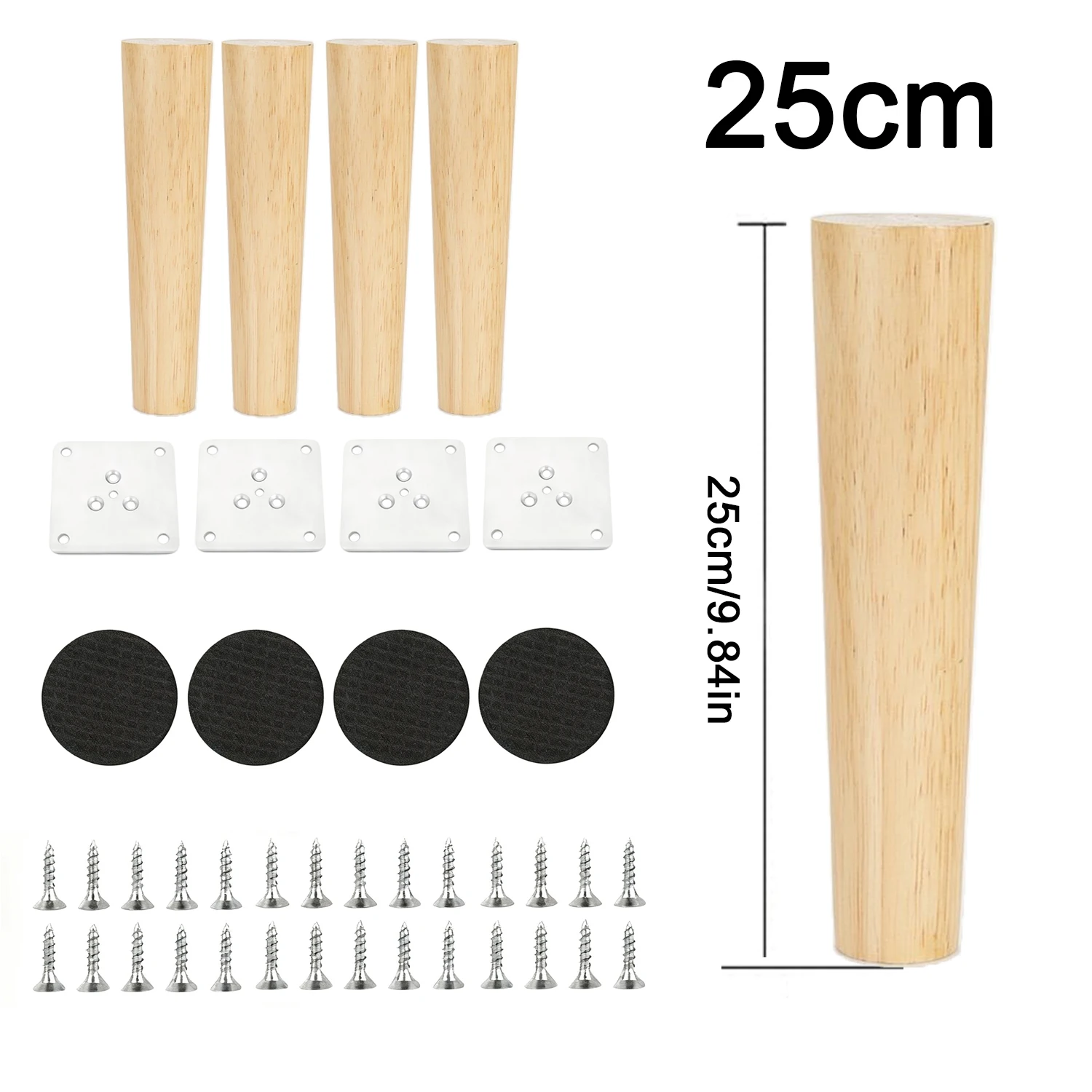 Wooden Replacement Furniture Feet - Versatile Anti-Slip Legs for Tables, Chairs, Sofas, and Beds