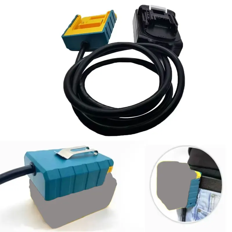 Battery Extension Cord Tool For Makita/Bosch /Milwaukee/DeWalt 18v lithium Batteries and Tools Cable Length 1.5M With Hook