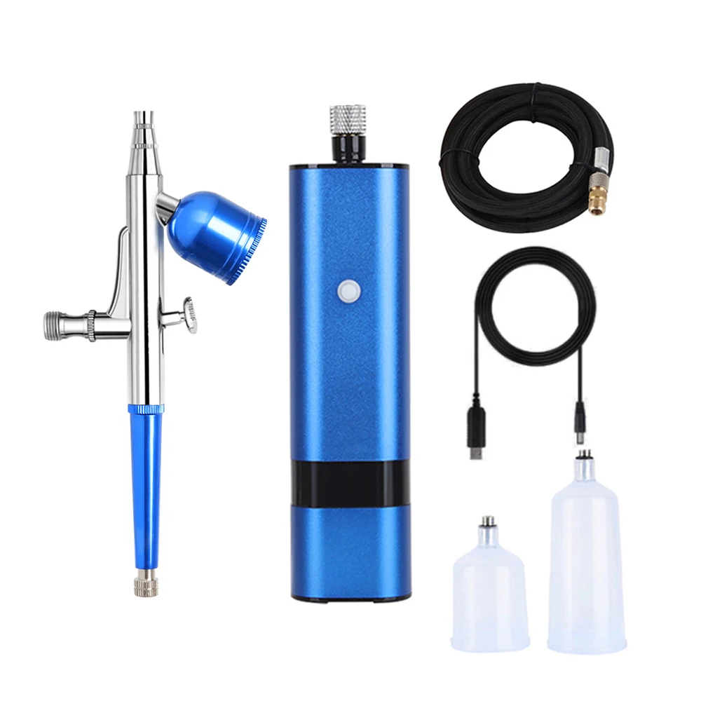 Mini Airbrush Compressor Set Control Suit with 0.3mm 10L Dual Action Spray Gun Air Brush Crafts Nail Paint Graffiti Graphic Art