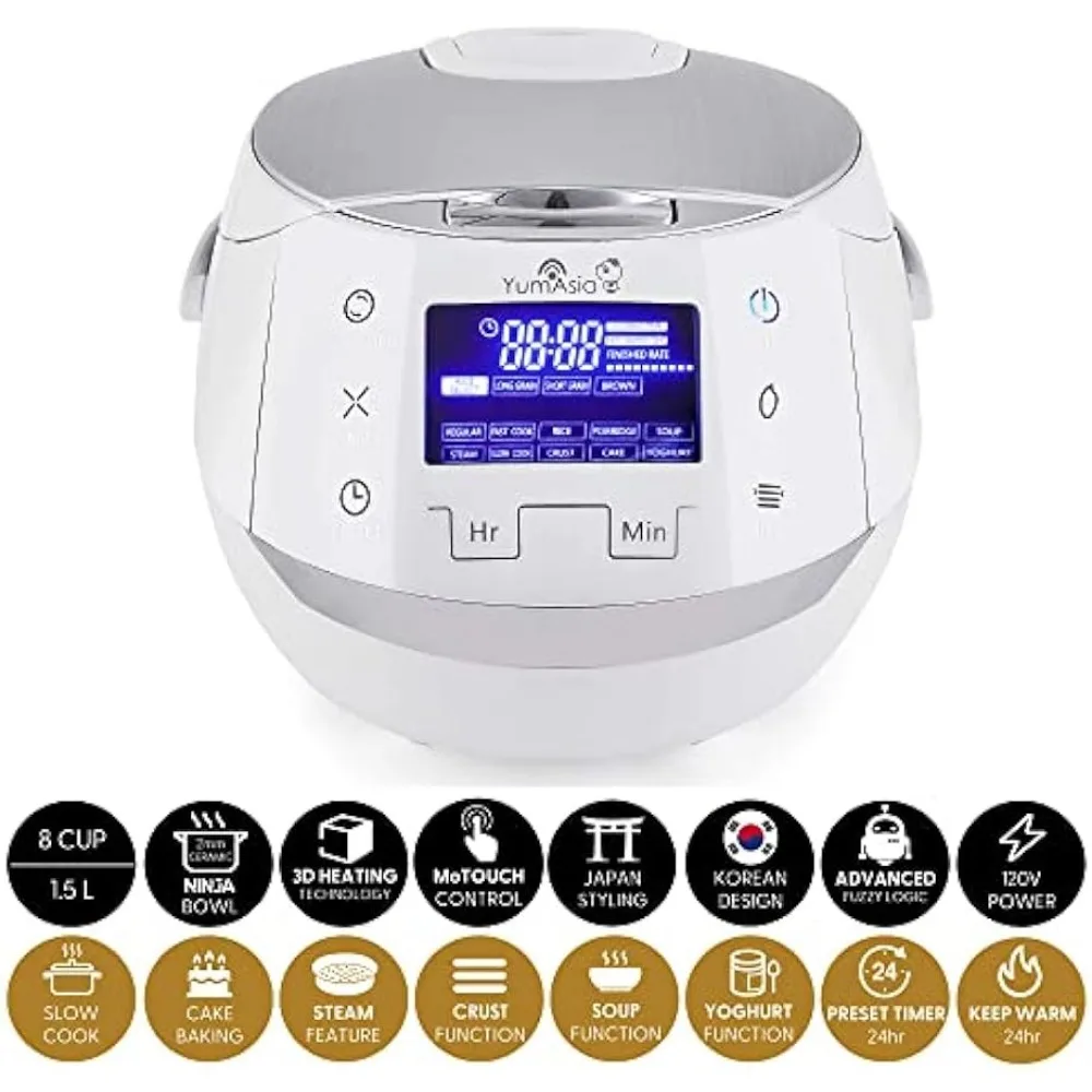 Yum Asia Sakura Rice Cooker with Ceramic Bowl and Advanced Fuzzy Logic (8  Cup, 1.5 Litre) 6 Rice Cook Functions - AliExpress