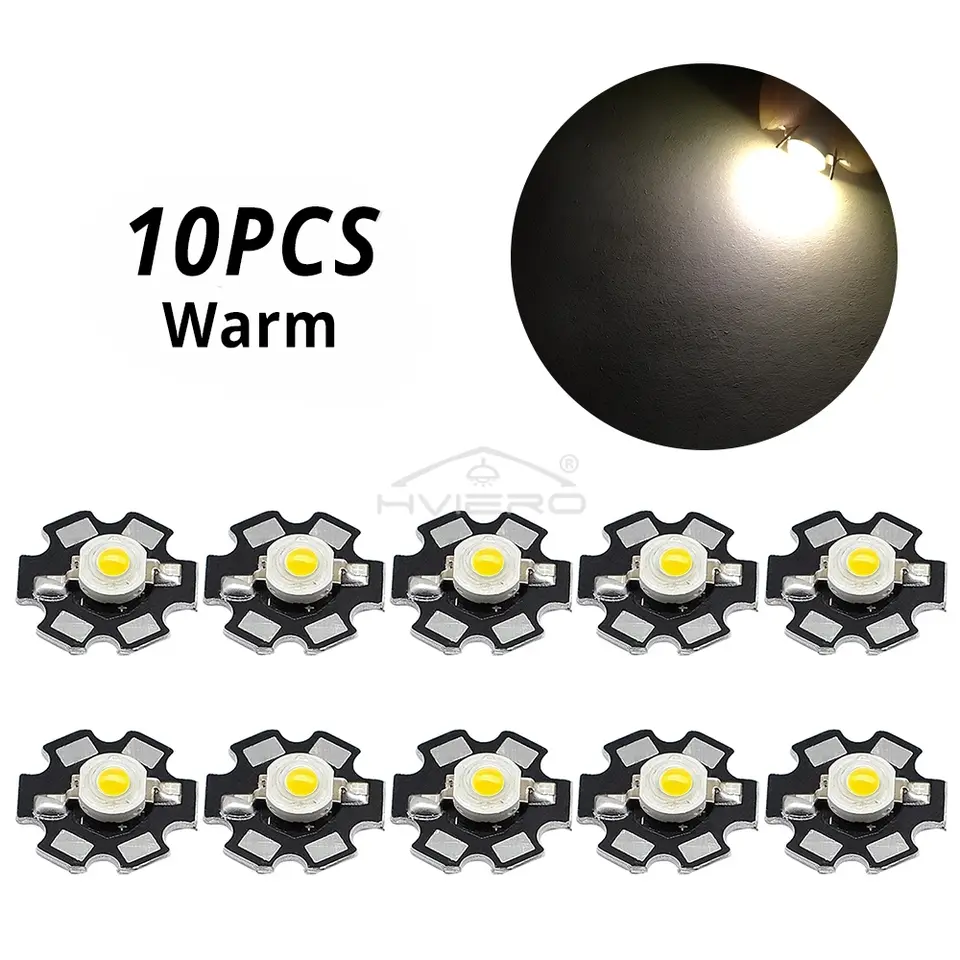 10X 20mm 3V 3W Led High Power Chip Light Bead White Red Blue Green Led Beads Emitter LED Bulb Diodes Lamp with Star Min Heatsink image 9