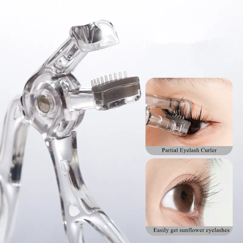 Wide-Angle Partial Eyelash Curler Portable One-Clip Curling Comb Tooth Lashes Curler Easy To Operate Styling Enlarge Eyes Tool eyelash curler