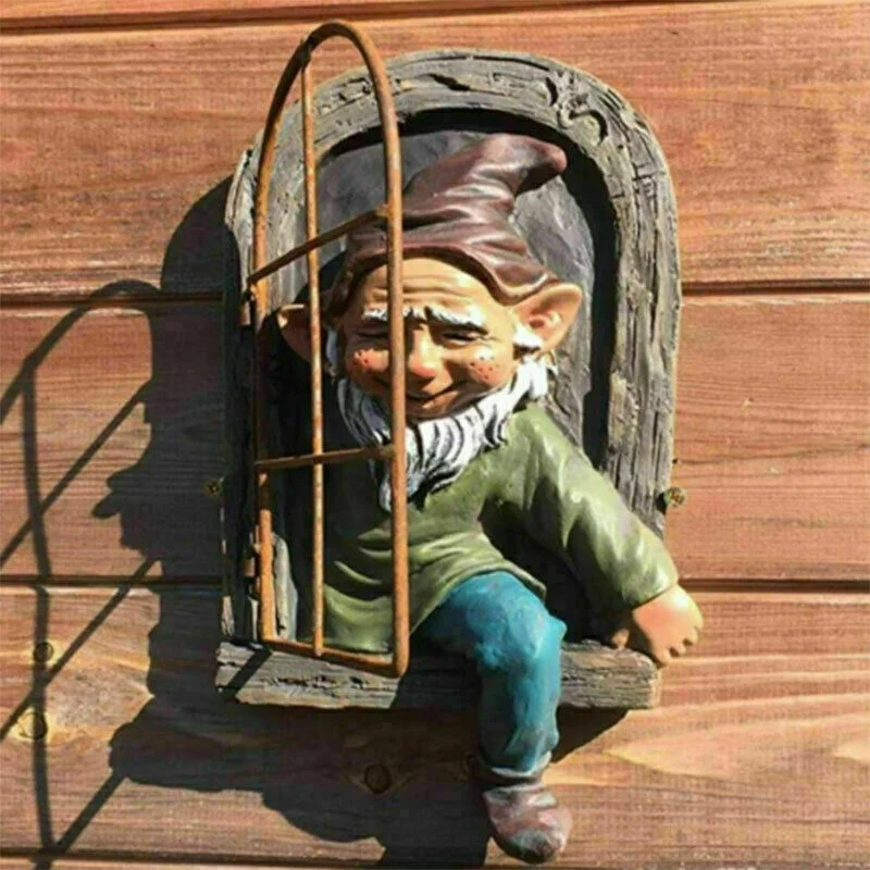 

Creative Garden Statue Elf Go Out Tree Hug Suitable for Home Courtyard Porch Decoration