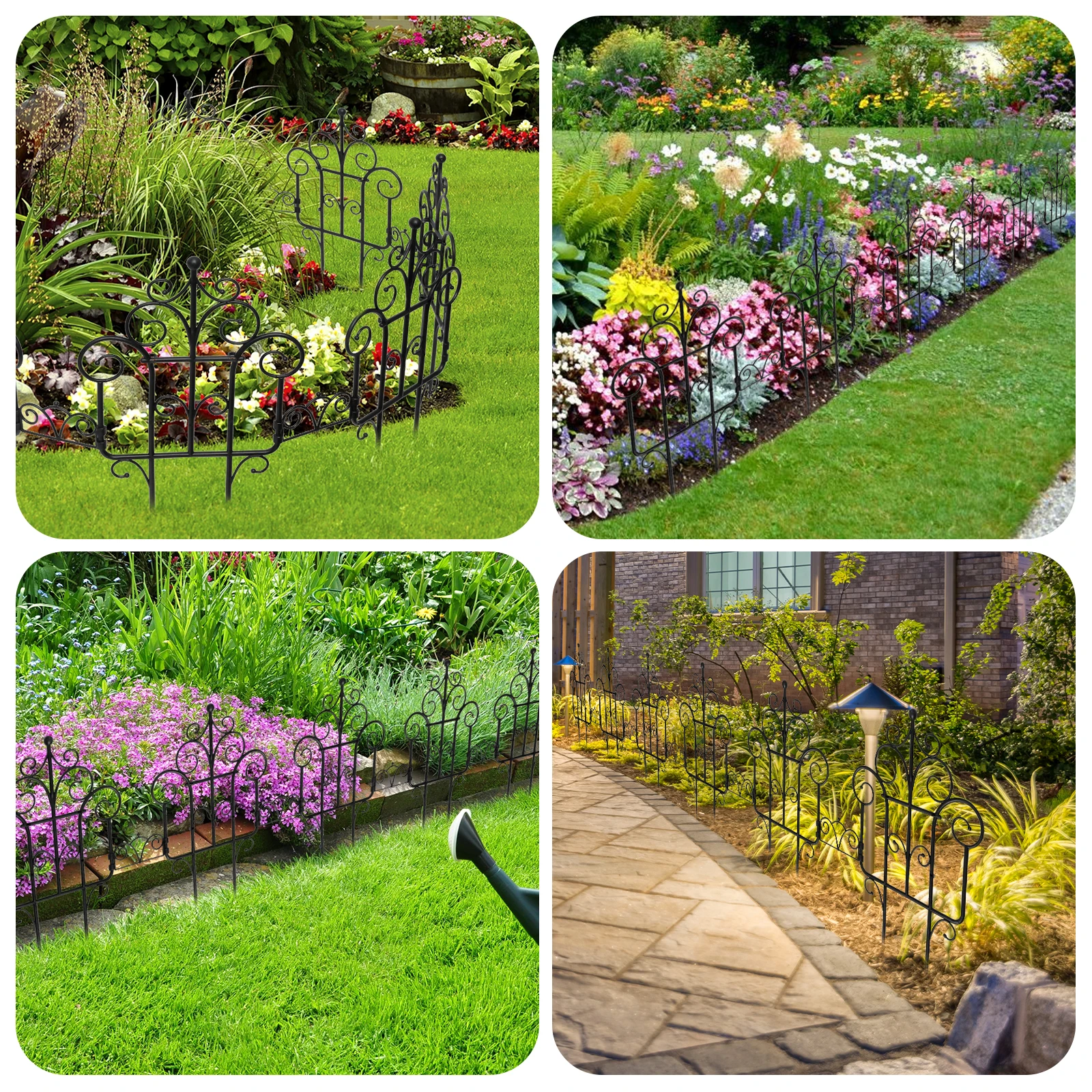 장식 정원 울타리 야외 구부릴 수 있는 조경 테두리 정원 울타리, 파티오 식물 잔디 꽃 펜싱 장벽 마당 장식, 10 개