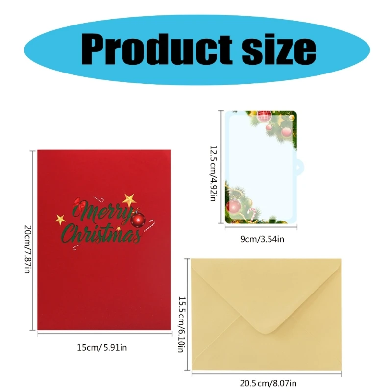 Christmas Theme Pinecones 3D Greeting Card Handmade Festives Postcard Decoration
