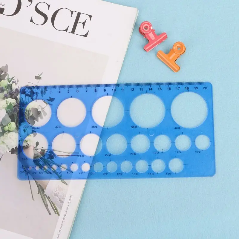 Transparent Ruler Circle Wheel Drafting Measuring Template for Office Class Personal Drawings Teacher Education Props D5QC
