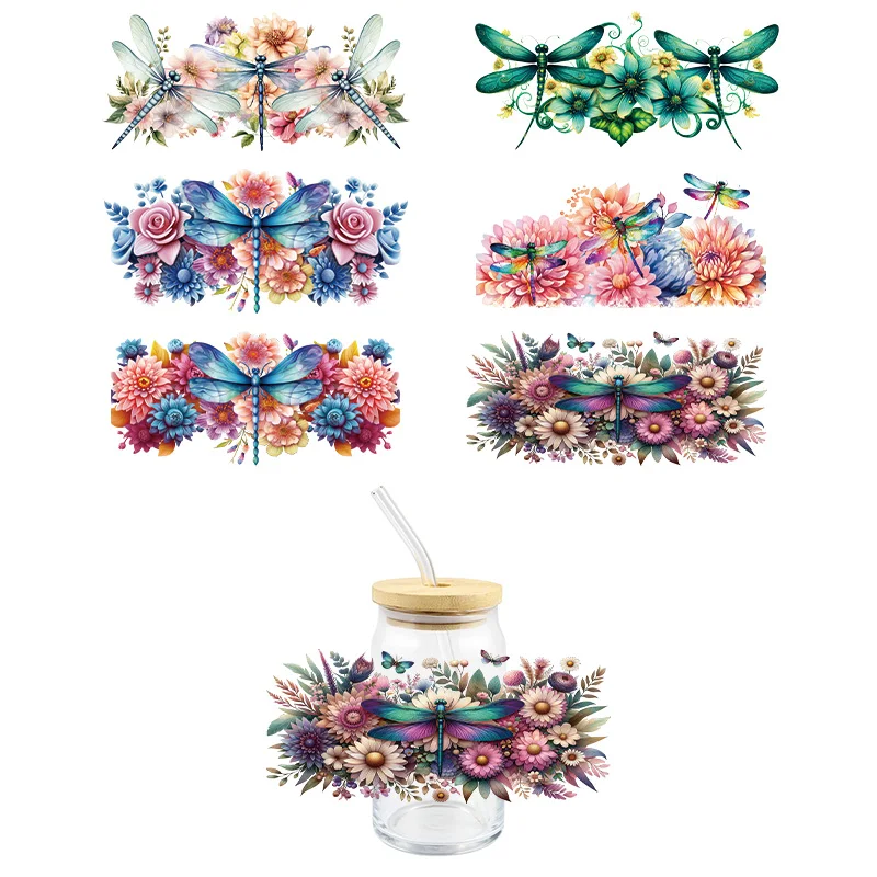 Beautiful Dragonfly UV DTF Wrap Transfer Stickers DIY Waterproof Design DTF Wrap For Glasses Cups Bottles Sticker 3d stickers 3d wall stickers uv dtf wrap transfer