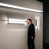 Nordic White Rectangle LED Wall Light Foyer Bedroom beside metal linear lamp Minimalist Aisle office staircase art decor lamp 1