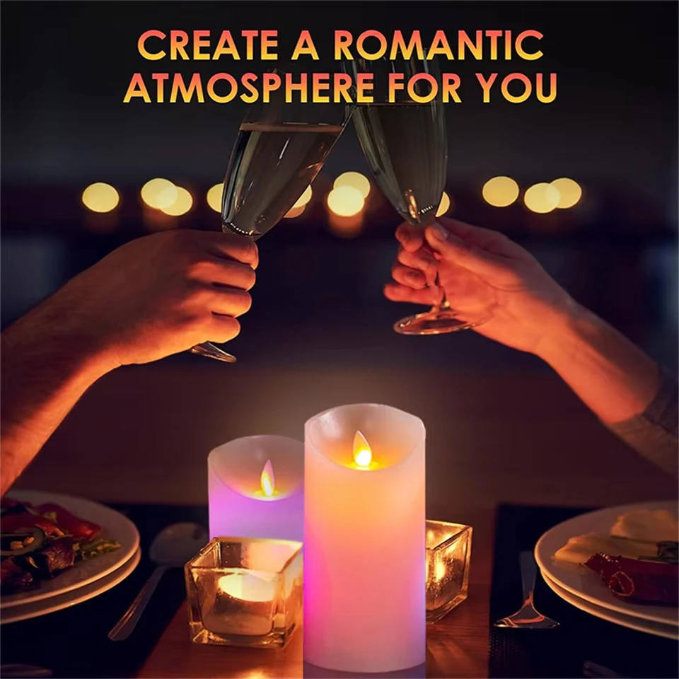 Changing LED Pillar Flameless Candles Lights Creative W/18keys Controller Timer Function for Wedding Home Bar party Decor