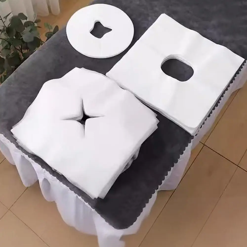 100PCS Disposable Massage Table Hole Towel Makeup Tool Thicken Table Head Rest Covers Beauty Essentials Face Cleaner