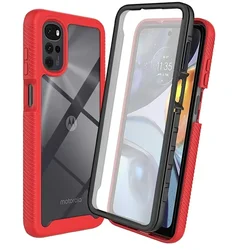 Transparent PET Film Protective Phone Case Cover for Moto G53Y(Moto G53J) (Red)