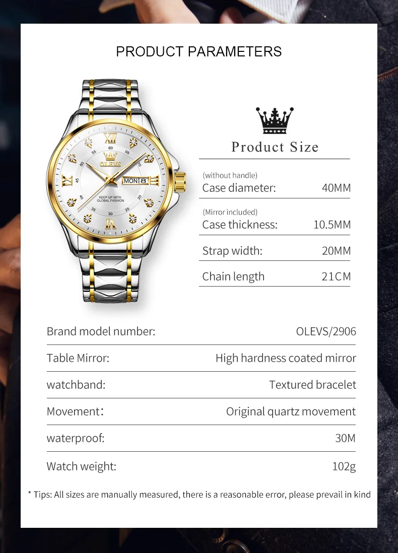 Luxury Luminous Quartz Wristwatch with Date Feature - Elegant Waterproof Design