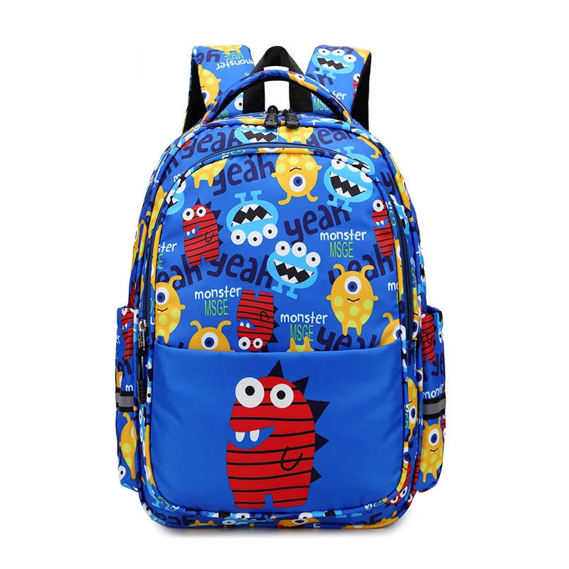 schoolbag for primary school students large  spaceship rocket dinosaur demon print backpack waterproof lightweight backpack