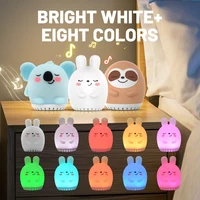 Mini Cute Rabbit White Noise Machine LED Night Light 20 Soothing Baby Music Sleep Aid Silicone Clap Lamp for Kids & Children 1