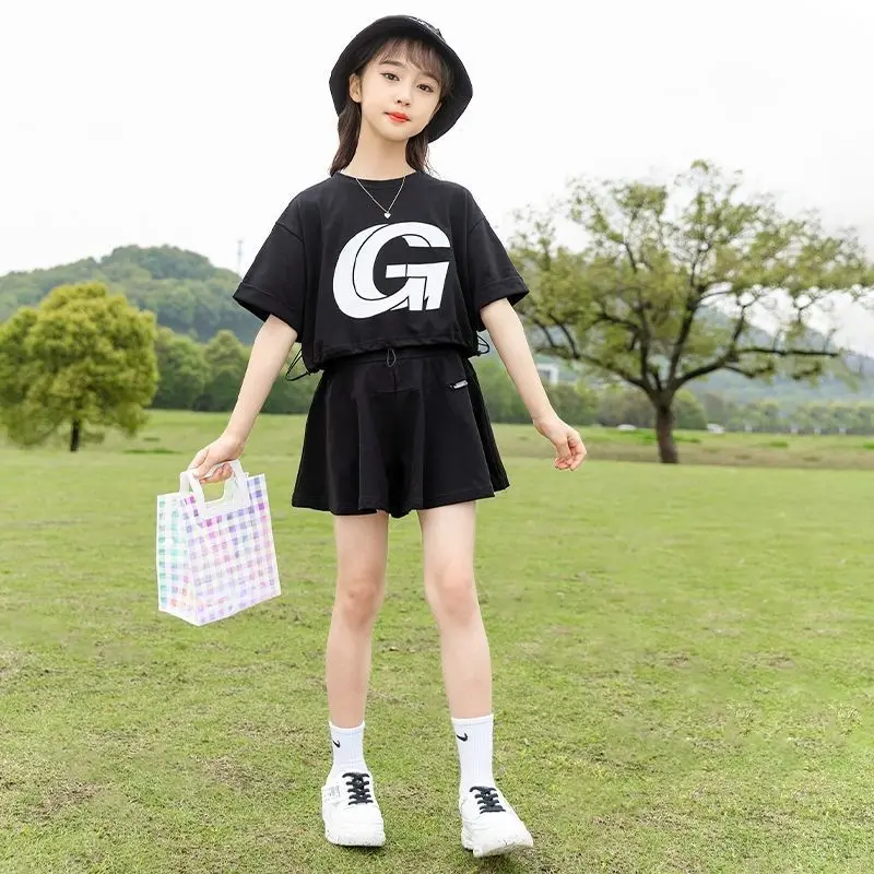 

New Girls Summer Suit Baby Short Sleeve T-shirt +shorts 2pc Children Cotton Sports Clothes Set Kids Girl Outfits